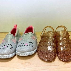 Girls Baby Size 5 Sandals and Slip Ons Set